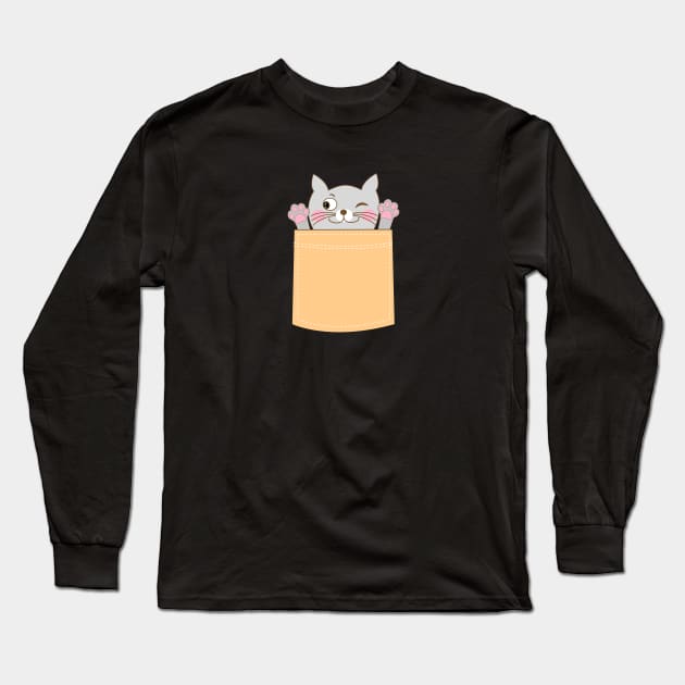 Pocket cat Long Sleeve T-Shirt by GULSENGUNEL